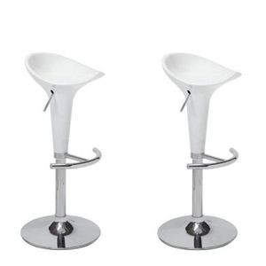 TABOURET Lot de 2 tabourets de bar POP blancs