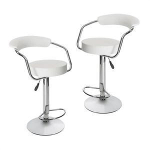 TABOURET Lot de 2 tabourets de bar 'CHARLY' blancs
