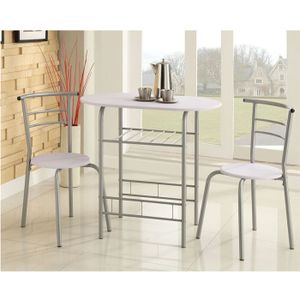 TABLE A MANGER AVEC OU SANS CHAISE - RALLONGE MÜESLI set déjeuner table + 2 chaises blanc TABLE A MANGER AVEC OU SANS CHAISE - RALLONGE MÜESLI set déjeuner table + 2 chaises blanc