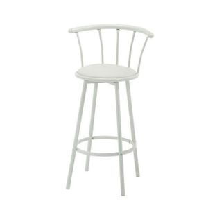 TABOURET Tabouret de bar BISTROT blanc assise pivotante