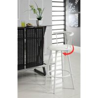 TABOURET Tabouret de bar BISTROT blanc assise pivotante