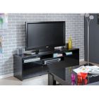  STRASS Meuble TV 150cm 2 portes Noir brillant