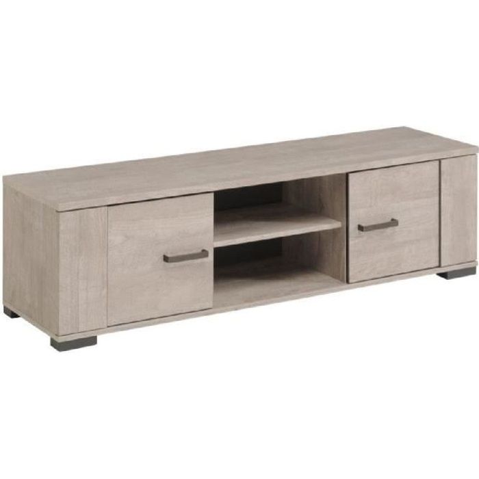 Loft meuble tv contemporain et industriel décor bois gris l 150 ...