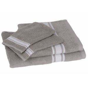 SERVIETTES DE BAIN Lot de 1 drap + 1 serviette + 2 gants ZEN TAUPE SERVIETTES DE BAIN Lot de 1 drap + 1 serviette + 2 gants ZEN TAUPE