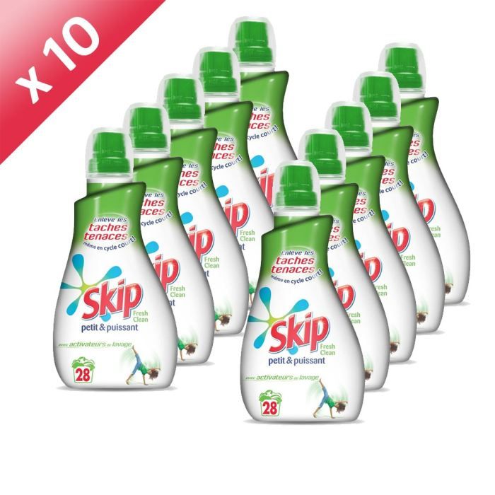 SKIP Petit&Puissant Fresh Clean 1L (x10) Achat / Vente lessive PCB10