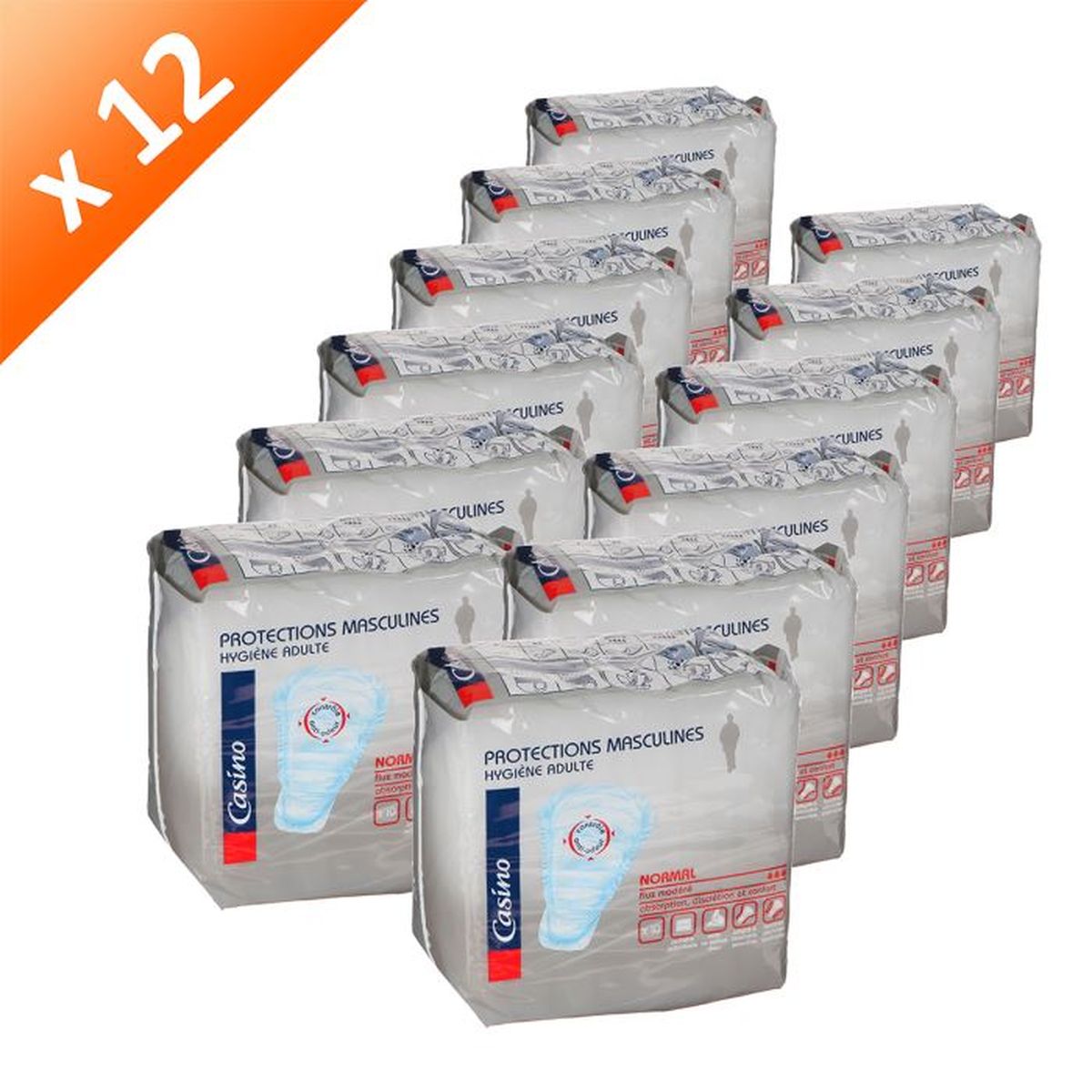 CASINO Serviettes Hygiène Hommes x10 (x12) Achat / Vente fuites urinaires PCB12 CAS Serviettes