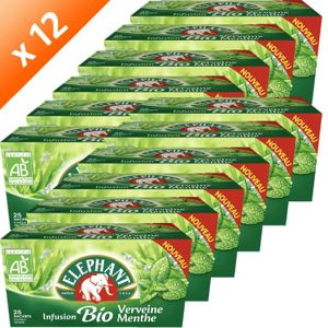 INFUSION ELEPHANT Infus. verveine menthe bio (x12) INFUSION ELEPHANT Infus. verveine menthe bio (x12)
