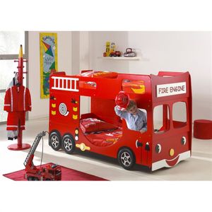 LIT NON PLIANT BEBE FUN BEDS Lits superposés Camion de Pompier 90x200 