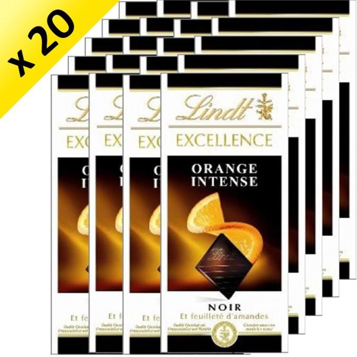 Lindt Excellence Noir Orange Intense 20x100g - Achat / Vente Chocolat ...