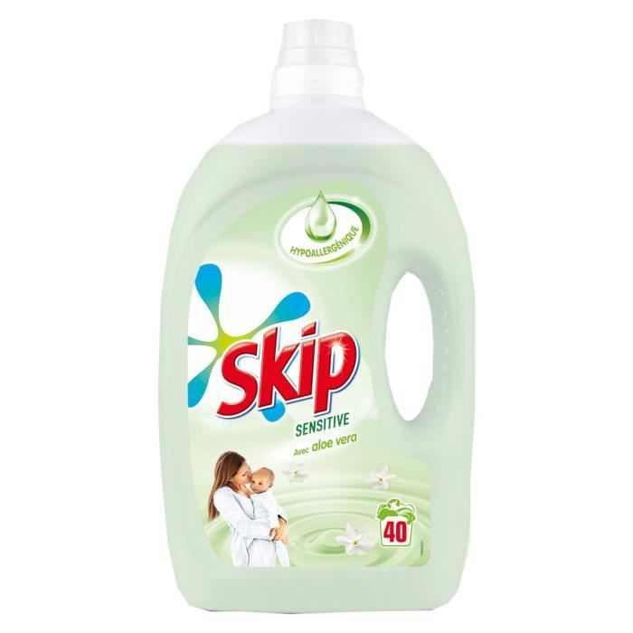Lessive SKIP Liquide Sensitive 3L 40 lavages Achat / Vente lessive SKIP Std Sensitive 40 Lav