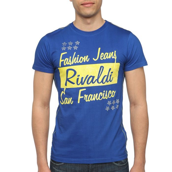RIVALDI T Shirt Homme Bleu royal   Achat / Vente T SHIRT RIVALDI T
