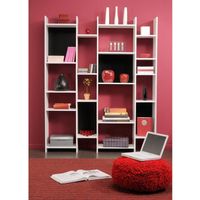 ARMOIRE - MEUBLE CLASSEUR - MEUBLE A CASE - RAYONNAGE  CUBIK Etagère noire et blanche