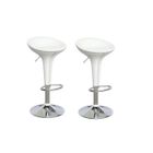  Lot de 2 Tabourets de bar blancs EDEN  aspect cuir