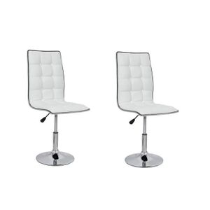 CHAISE Lot de 2 chaises pivotantes LEAF blanches CHAISE Lot de 2 chaises pivotantes LEAF blanches