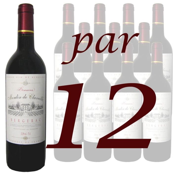 de 12 bouteilles)   Vin rouge   Sud Ouest   Bergerac   12 x 75cl