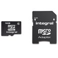 CARTE MEMOIRE Integral carte MicroSD 16 Go classe 10