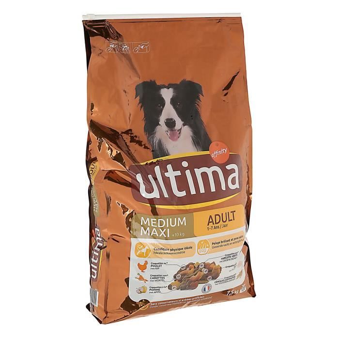 ULTIMA Croquettes Bienêtre riche en poulet 7,5kg (x1) Pour chien
