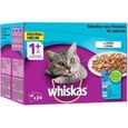 REPAS POUR ANIMAUX WHISKAS Chat Saveur Pécheur 24x100g x 2