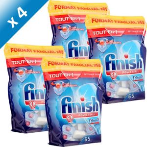 ENTRETIEN LAVE-VAISSELLE FINISH Tout en 1 Regular Format Familial x65 (x4) ENTRETIEN LAVE-VAISSELLE FINISH Tout en 1 Regular Format Familial x65 (x4)