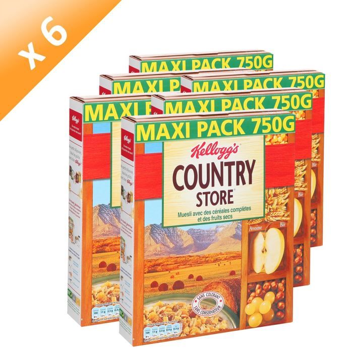 KELLOGG'S Country Store 750g (x6) - Achat / Vente céréales petit dej