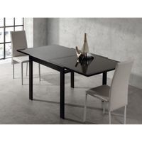 EXIT Table Extensible Noire 90/180cm en verre EXIT Table Extensible Noire 90/180cm en verre