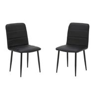 DIVA Lot de 2 chaises de salle à manger Noires DIVA Lot de 2 chaises de salle à manger Noires