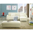  NAPOLI Canapé cuir angle gauche blanc convertible