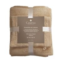 PARURE DE BAIN  CASATXU Set 4 Pièces CAPPUCCINO