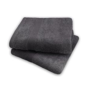 PARURE DE BAIN CASATXU Set 2 serviettes 50x100cm GREY FLANELLE PARURE DE BAIN CASATXU Set 2 serviettes 50x100cm GREY FLANELLE