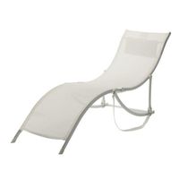 CHAISE LONGUE - TRANSAT - BAIN DE SOLEIL Bain de soleil acier textilène 171x55x72 écru