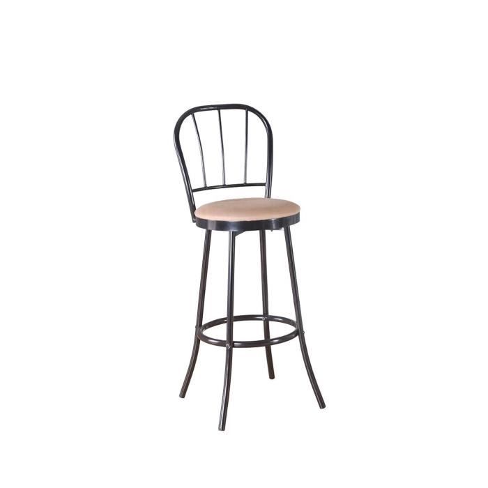 BISTROT Tabouret de bar Assise Beige pivotante Achat / Vente