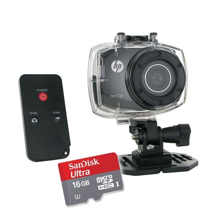 HP AC 100 1080p Caméra Sport + Carte MicroSD 16 Go Achat / Vente