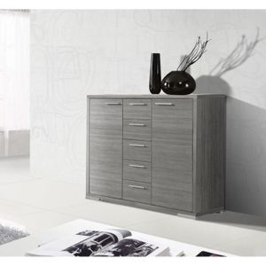BUFFET - BAHUT OSLO Buffet 110cm coloris chêne gris BUFFET - BAHUT OSLO Buffet 110cm coloris chêne gris