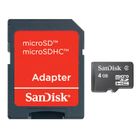 CARTE MEMOIRE SANDISK MicroSD 4Go + adaptateur SD
