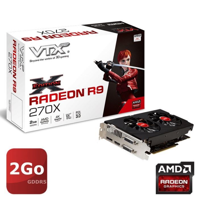 Carte graphique AMD Radeon R9 270X GPU cadencé à 1030MHz OC