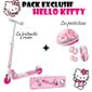 VEHICULE ENFANT Patinette 2 Roues + Protections Hello Kitty