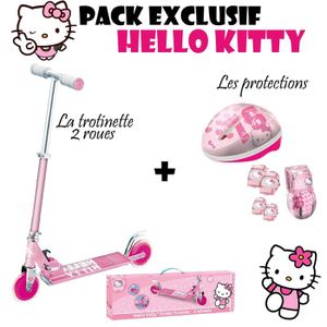 Patinette 2 Roues + Protections Hello Kitty
