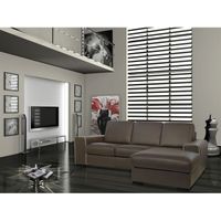 CANAPE - SOFA - BANQUETTE ALESSANDRA Canapé cuir d'angle droit chocolat