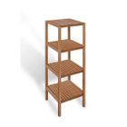 COLONNE DE SALLE DE BAIN SPA Étagère 4 tablettes en noyer