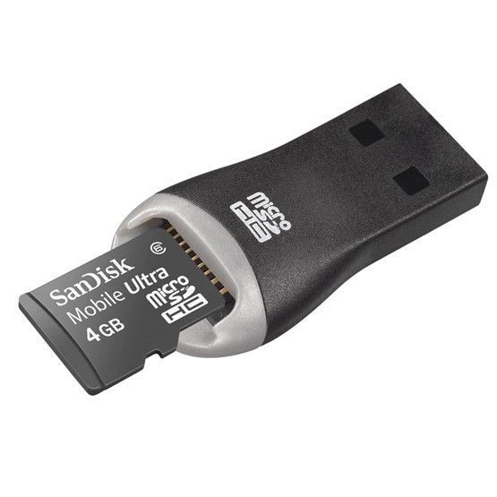 SANDISK MicroSD 4Go + lecteur USB Achat carte mémoire pas cher