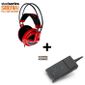 CASQUE  - MICROPHONE Steelseries Siberia V2 Red + Adaptateur audio