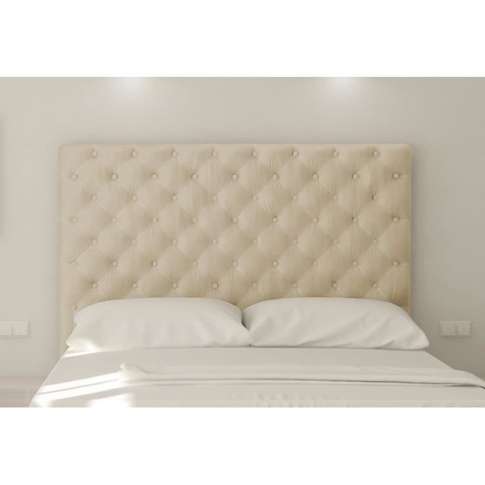 tete de lit en tissu beige