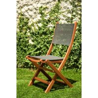 CHAISE - FAUTEUIL JARDIN  GARDENA 2 chaises pliantes eucalyptus/textilène