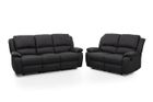 CANAPÉ RELAX Set de canapés PU noir 3 + 2 places