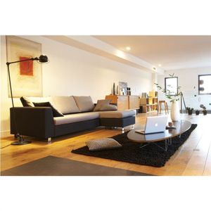 CANAPE - SOFA - BANQUETTE COSMIC Canapé fixe d'angle réversible noir & gris