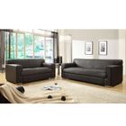 CANAPE - SOFA - BANQUETTE Ensemble canapés 3+2 places en cuir buffle noir