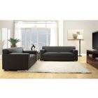 CANAPE - SOFA - BANQUETTE Ensemble canapés 3+2 places en cuir buffle noir
