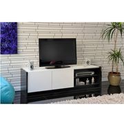 MEUBLE TV - HI-FI STREET Banc TV 156cm blanc et noir brillant