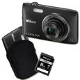 APPAREIL PHOTO COMPACT NIKON S3500 Compact Noir + Etui + Carte SD 4 Go
