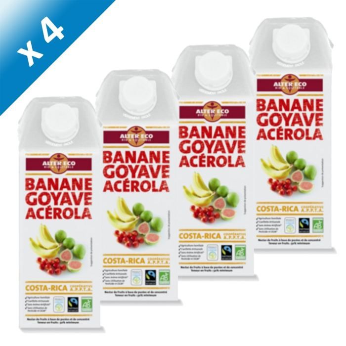 ALTER ECO Nectar de Goyave, Banane, Acé. Bio (x4) Achat / Vente